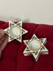 SET - 2 SFESNICE PORTELAN - Hutschenreuther - Steaua lui David - Judaica Israel