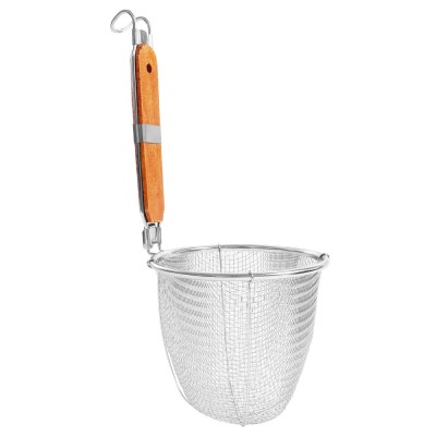 Strecuratoare taitei, inox, cu maner lemn 14,5 cm - Zokura foto