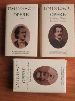 Mihai Eminescu - Opere, volumele 1, 2, 3 (1999, editie cartonata) foto