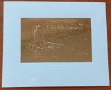 RAS ALKHAIMA-1970-Cosmos-&#039;&#039;APOLLO 11 - realizari spatiale&#039;&#039;-COLITA +2Timbre-dant si nedant&#039;&#039;Metalizate--tiraj redus-MNH NESTAMP. -vezi scan, Nestampilat