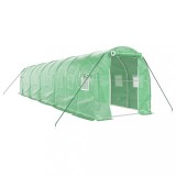 Cumpara ieftin Sera cu cadru din otel, verde, 20 m&sup2;, 10x2x2 m