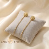 Cumpara ieftin Cercei Soarele Interior , Cercei tip fir placati 18K Brazilia, 7 cm