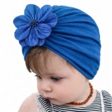 Caciulita albastra tip turban - Floricica (Marime Disponibila: 3-6 luni)