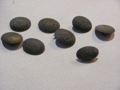 GE Lot 8 nasturi vechi alama cu monograma "RP" / diametre elipsa: 18 mm x 12 mm