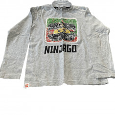 Bluza baiat, model Ninjago, culoarea gri, 128 cm