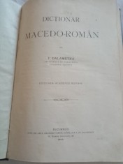 Dictionar macedo-roman,de I.Dalametra,1906