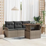 VidaXL Set de canapele pentru grădină 5 pcs Gri 100 x 55 x 73 cm 3349264