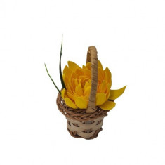 Cosulet, aranjament floral trandafiri "Cosulet cu flori", flori de sapun, model floare de nufar, m3, 30x17x15 cm