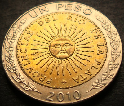 Moneda comemorativa bimetal 1 PESO - ARGENTINA, anul 2010 * cod 4426 = A.UNC foto