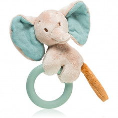 NATTOU Teether Elephant Axel and Luna jucărie pentru dentiție cu zornăitoare 1 buc