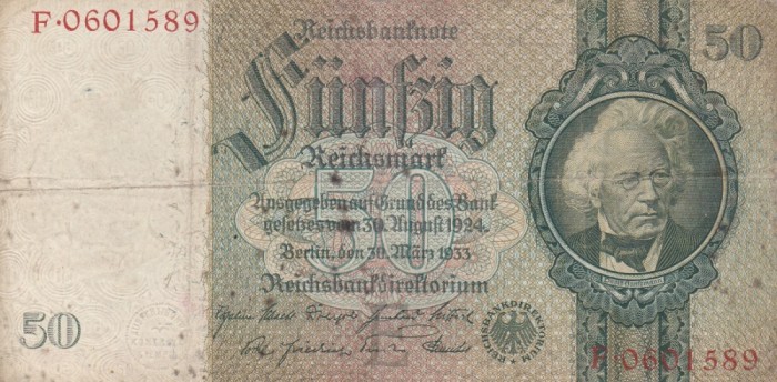 GERMANIA 50 reichsmark 1933 VF!!!