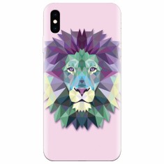 Husa silicon pentru Apple Iphone X, Polygon Lion