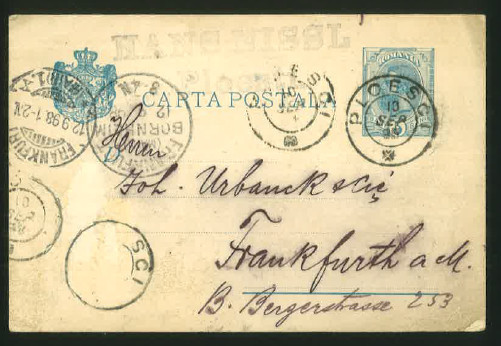 Carte poștală circulată 1898