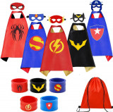 AZZO Superhero Capes Set și Brățări Costume pentru copii Halloween Crăciun Cospl, Oem