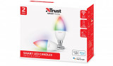 Bec LED Trust WiFi E14 Smart, cu culori, RGB de 2,4 GHz, Pachet de 2 - RESIGILAT