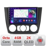 Navigatie BMW Seria 1 E87 2007-2011 clima manuala C-bmw117-manual Android Octa Core Ecran 2K QLED GPS 4G 4+32GB 360 KIT-bmw117-manual+EDT-E409-2K CarS