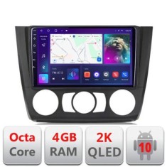 Navigatie BMW Seria 1 E87 2007-2011 clima manuala C-bmw117-manual Android Octa Core Ecran 2K QLED GPS 4G 4+32GB 360 KIT-bmw117-manual+EDT-E409-2K CarS