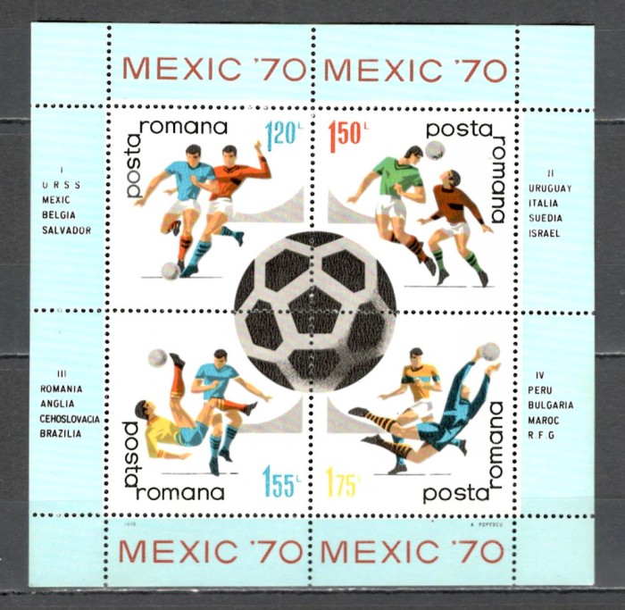 Romania.1970 C.M. de fotbal MEXIC-Bl. ZR.358