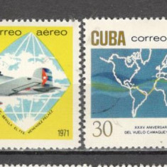 Cuba.1971 Posta aeriana-35 ani zborul cu avionul Camaguey-Sevilla GC.164