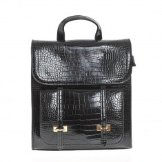 Rucsac negru cu aspect animal print