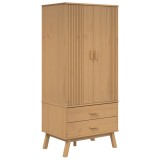Cumpara ieftin Sifonier "OLDEN", maro, 76,5x53x172 cm, lemn masiv pin