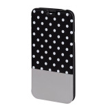 Husa Booklet Lovely Dots Samsung Galaxy S5 Hama, Negru/Alb, Cu clapeta, Vinyl