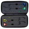 Set 4 Swingere Pescuit Hakuyo MKM, 4 Culori, Penar, Greutate Ajustabila 80g, Mufa 90&deg;, Limitator Cursa, Accesorii Avertizor