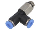 Racord push-in T M6 PNEUMAT aer comprimat și vacuum 3mm 0,95-10bar plastic și alamă