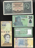 Set 5 bancnote de prin lume adunate (cele din imagini) #124, America Centrala si de Sud