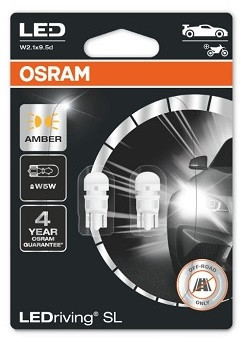 Set 2 Buc Led Osram WY5W 12V 0,5W W2,1X9,5D 6000K Amber LEDriving SL 2827DYP-02B