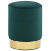 VidaXL Taburet, verde &icirc;nchis și auriu, catifea 28 x 36 cm