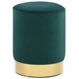 VidaXL Taburet, verde &icirc;nchis și auriu, catifea