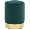 vidaXL Taburet, verde &icirc;nchis și auriu, catifea 28 x 36 cm