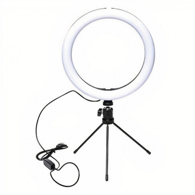 Lampa circulara Ring Light 128 LED cu trepied, Unghi 360, Trepte Reglabile de lumina foto