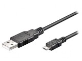 Cablu USB 2.0 A la Micro B 1m Negru Fire: Cu, Goobay