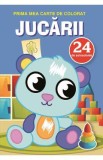 Prima mea carte de colorat cu 24 autocolante: Jucarii