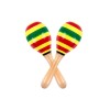 Set 2 Instrumente Bino Maracas Rumba, Curcubeu, lemn, multicolor, 20 cm, Oem