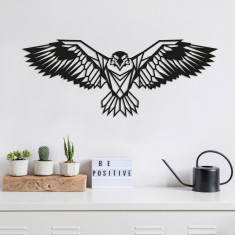 Decoratiune de perete, Eagle3, Metal, 100 x 44 cm, Negru