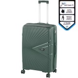 Troler mare Leziter TraveLux Endure 76x50x29 cm, Carcasă Rigidă PP, 100L, Verde, &Icirc;ncuietoare TSA