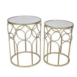 Cumpara ieftin Set 2 masute de cafea Golden Circles