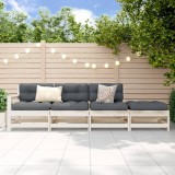 Gossi set mobilier relaxare de gradina, 4 piese, alb, lemn masiv pin