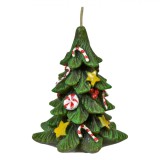 Lum&acirc;nare Decorativă, Brad Crăciun, 14cm, Verde, Parafină, Oem