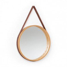 Besoa Lynn, oglinda de perete, 35,5 cm ?, placaj, furnir de stejar, curea de plastic, lemn foto