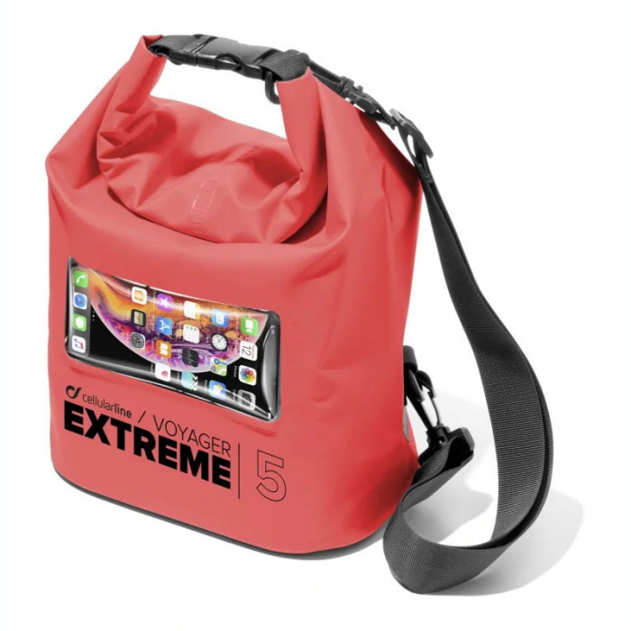 Geanta Waterproof Cellularline VOYAGER Extreme Rosu