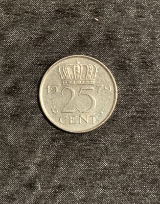 Moneda 25 cenți 1979 Olanda foto