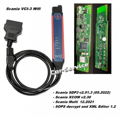 Tester Scania VCI-3 WIFI, SDP 2.59.2 &amp;amp; XCOM 2.30 &amp;amp; Multi 05.2023 &amp;amp; SOPS editor foto