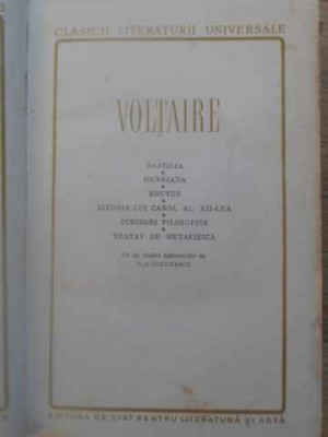 OPERE ALESE VOL.1 BASTILIA, HENRIADA, BRUTUS, ISTORIA LUI CAROL AL XII-LEA, SCRISORI FILOZOFICE, TRA-VOLTAIRE foto