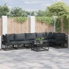 VidaXL Set de canapele pentru grădină cu pernă 7 pcs Negru Aluminiu 3378869