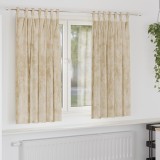 vidaXL Draperii din catifea 2 piese cu ornamente deasupra crem 175x140 cm