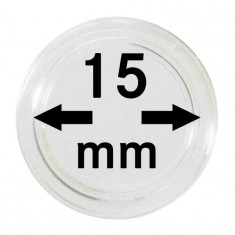 Capsule pentru monede - 10 buc. in cutie - 15 mm dimensiune intrare